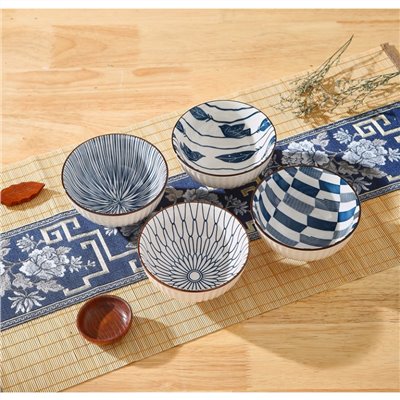 好料理 藍繪4入碗